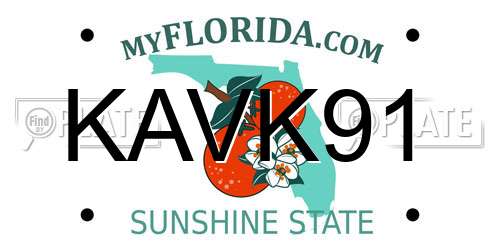 KAVK91 Florida License Plate