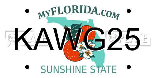 KAWG25 Florida License Plate