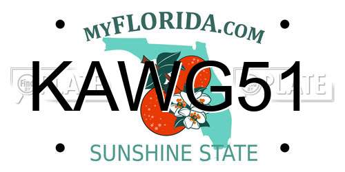 KAWG51 Florida License Plate