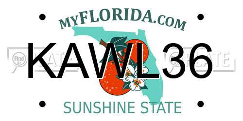 KAWL36 Florida License Plate