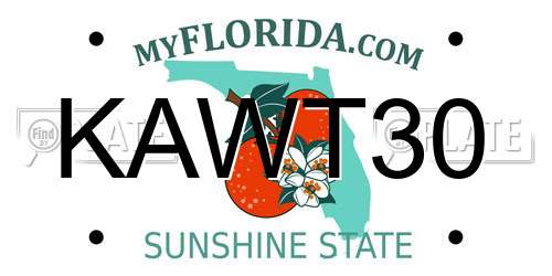 KAWT30 Florida License Plate