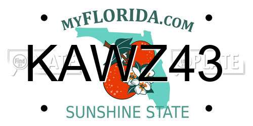 KAWZ43 Florida License Plate