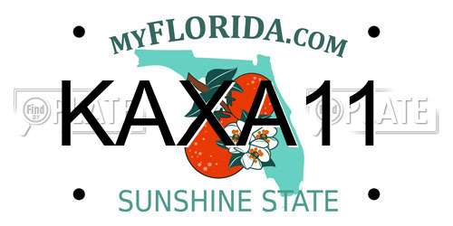 KAXA11 Florida License Plate