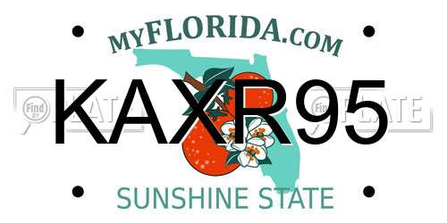 KAXR95 Florida License Plate