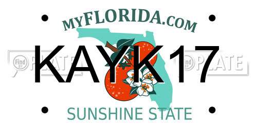 KAYK17 Florida License Plate
