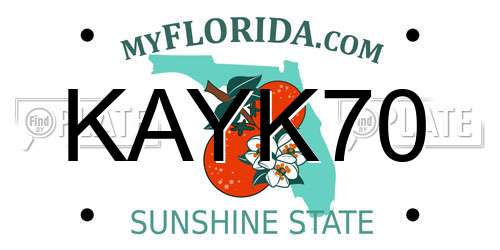 KAYK70 Florida License Plate