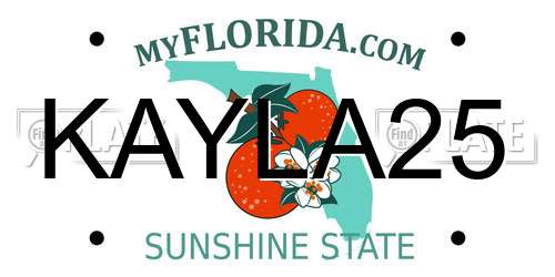 KAYLA25 Florida License Plate