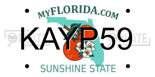 KAYP59 Florida License Plate