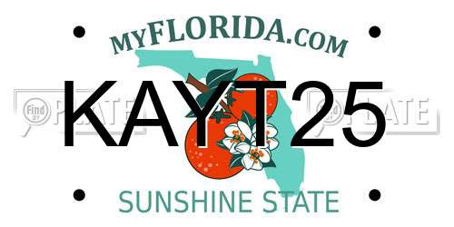 KAYT25 Florida License Plate