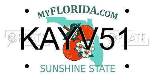 KAYV51 Florida License Plate