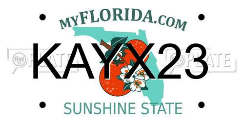 KAYX23 Florida License Plate