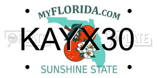 KAYX30 Florida License Plate