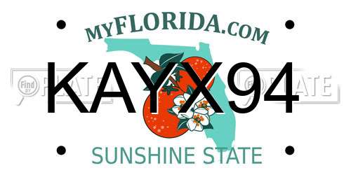 KAYX94 Florida License Plate