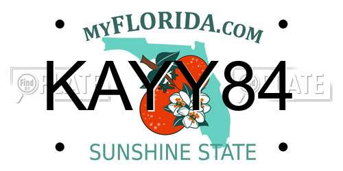 KAYY84 Florida License Plate