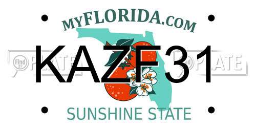 KAZF31 Florida License Plate