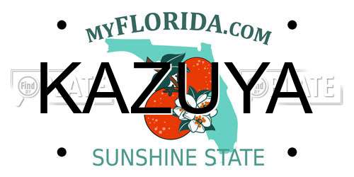 KAZUYA Florida License Plate