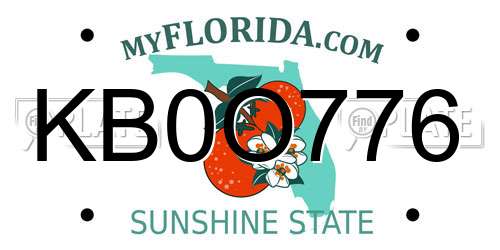 KB0O776 Florida License Plate
