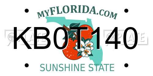 KB0T140 Florida License Plate