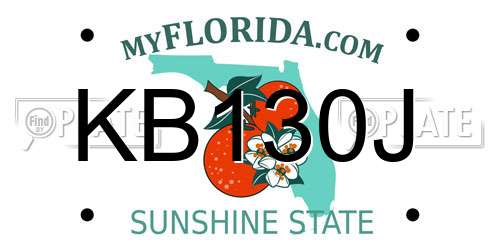 KB130J Florida License Plate