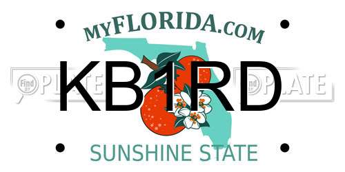 KB1RD Florida License Plate