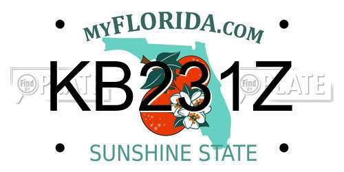 KB231Z Florida License Plate