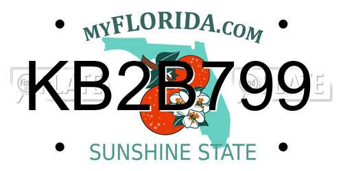 KB2B799 Florida License Plate