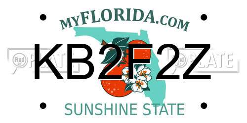 KB2F2Z Florida License Plate