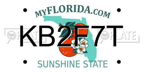 KB2F7T Florida License Plate