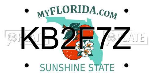 KB2F7Z Florida License Plate