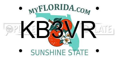 KB3VR Florida License Plate