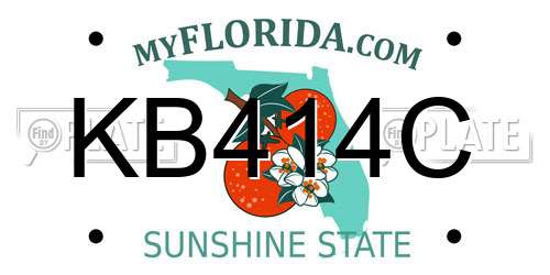 KB414C Florida License Plate