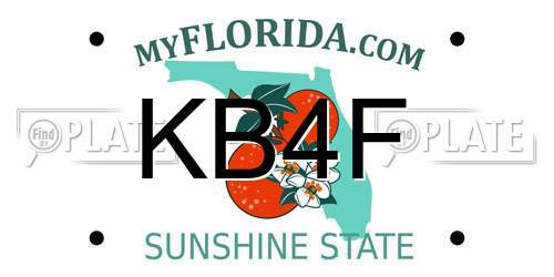 KB4F Florida License Plate
