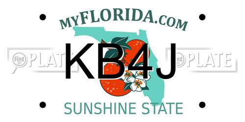 KB4J Florida License Plate