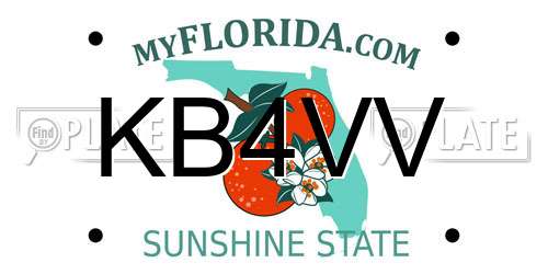 KB4VV Florida License Plate