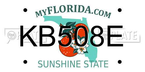 KB508E Florida License Plate