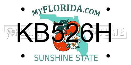 KB526H Florida License Plate
