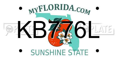 KB776L Florida License Plate