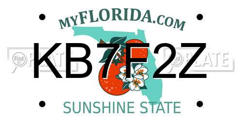 KB7F2Z Florida License Plate