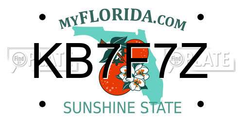 KB7F7Z Florida License Plate