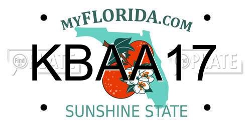 KBAA17 Florida License Plate