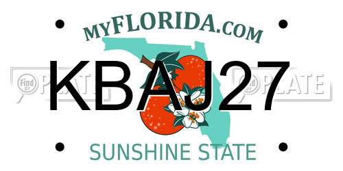 KBAJ27 Florida License Plate