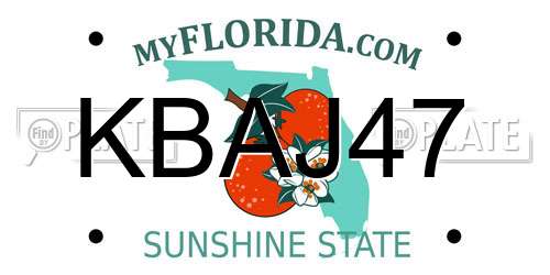 KBAJ47 Florida License Plate