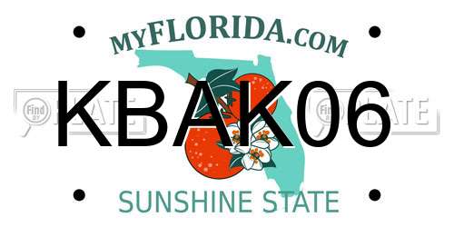 KBAK06 Florida License Plate