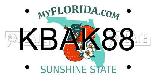 KBAK88 Florida License Plate