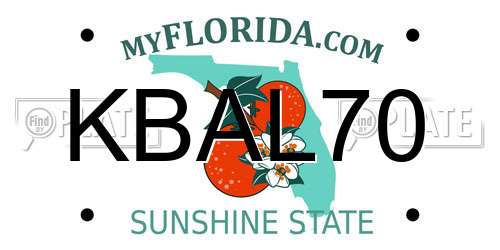 KBAL70 Florida License Plate