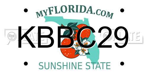KBBC29 Florida License Plate