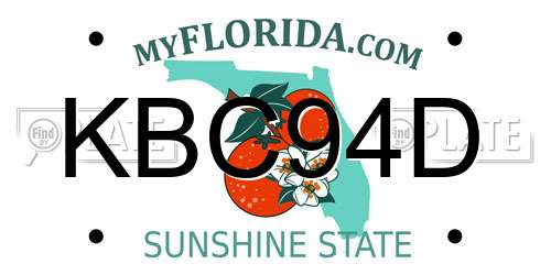 KBC94D Florida License Plate