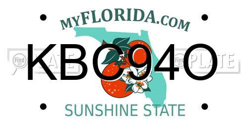 KBC94O Florida License Plate