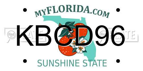 KBCD96 Florida License Plate