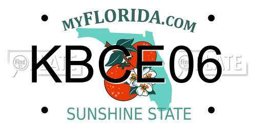 KBCE06 Florida License Plate
